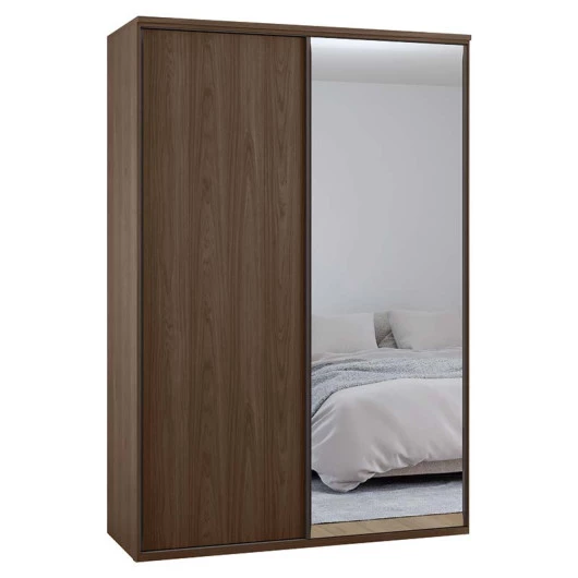 Guarda Roupa Modulado 160cm 1 Porta Espelho 6 Gavetas 2 Cabideiros 100% MDF Premium Robel Capuccino/Capuccino