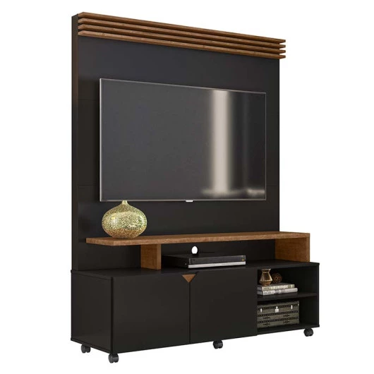 Home Sala Para TV Até 55 Pol Berlim 1.36 Lukaliam Preto/Canela