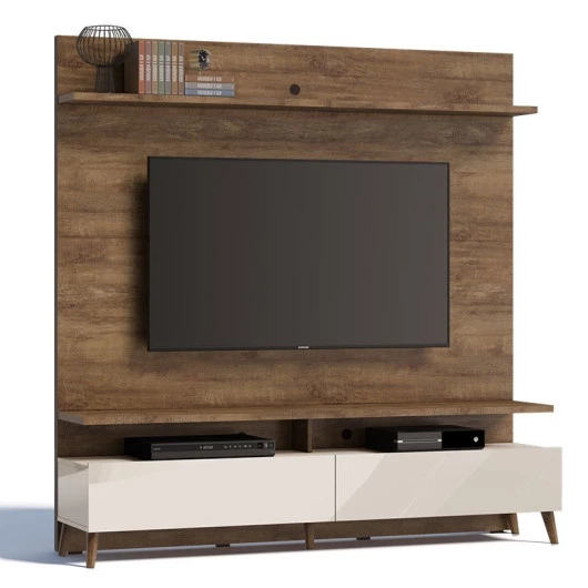 Estante Home Para TV 65 Polegadas Boss 1.8 Imcal Madeira/Off White