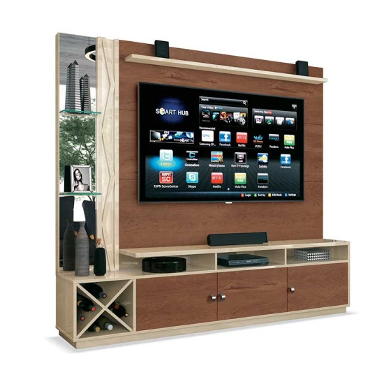Estante Home Para TV 65 Polegadas Dakar EDN Naturale/Off White