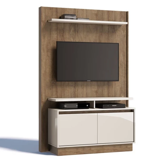 Estante Home Para TV 42 Polegadas Fit 1.2 Imcal Madeira/Off White