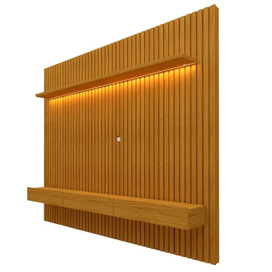 Home Ripado Para TV 75 Polegadas Com LED 230x217 Nobre Clean Gelius Naturale Ripado/Naturale