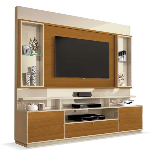 Estante Home Para TV 58 Polegadas Ravello 2.2 EDN Off White/Cedro