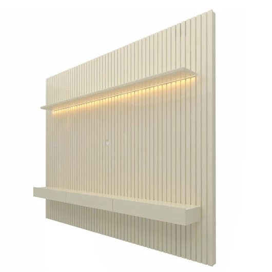 Home Ripado Para TV 85 Polegadas Com LED 230x250 Nobre Gelius Off White