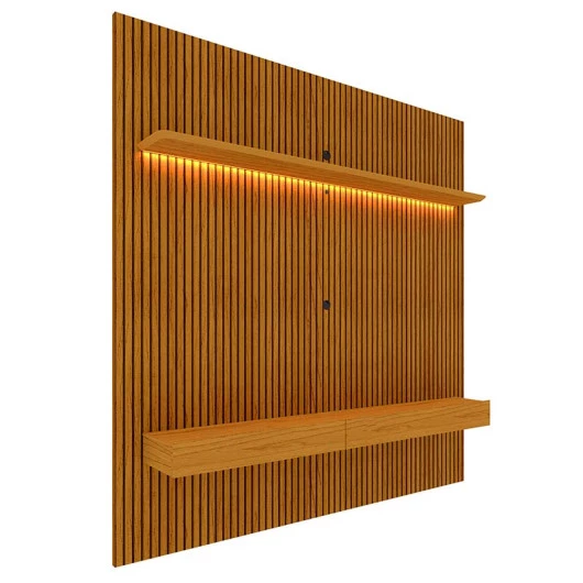 Home Painel Ripado 3D Para TV 70 Polegadas 180 x 250 Com LED Requinte Gelius Naturale
