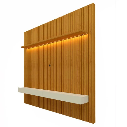Home Ripado Para TV 75 Polegadas Com LED 184x250 Nobre Gelius Naturale/Off White