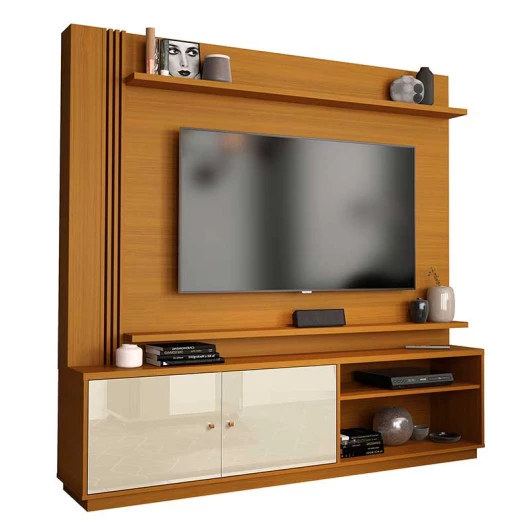 Estante Home Para TV 65 Polegadas Royal 180cm EDN Cedro/Off White