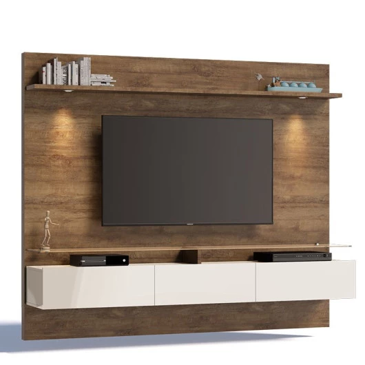 Home Suspenso Para TV 65 Polegadas Vidratto 2.2 Imcal Madeira/Off White