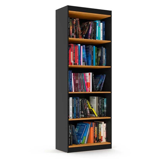 Livreiro Multiuso Encanto 4 Prateleiras Patrimar Preto/Cinamomo