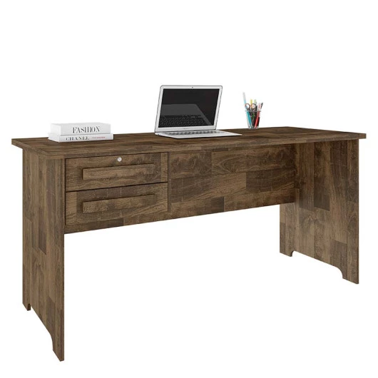 Escrivaninha Mesa Escritório 160cm 2 Gavetas Cannes RV Móveis Amadeirado