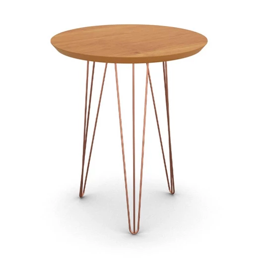 Mesa de Apoio Redonda Pés de Ferro 53 x 53 x 62 Evolution Patrimar Cinamomo
