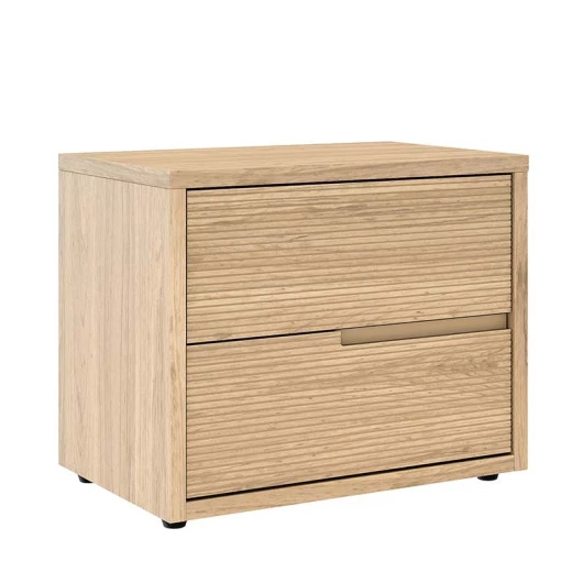 Mesa de Cabeceira 2 Gavetas Cava 100% MDF Concept Robel Hanover Frisado