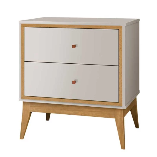 Mesa de Cabeceira 2 Gavetas Bono EAX Móveis Fendi/Freijo