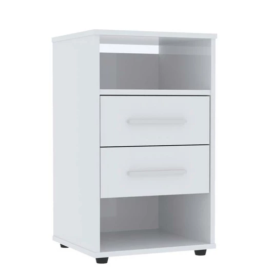 Mesa de Cabeceira com 2 Gavetas Monet Mirarack Branco