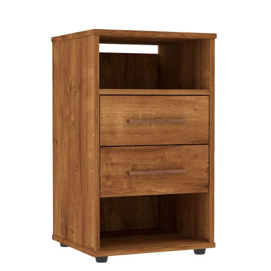 Mesa de Cabeceira 2 Gavetas Monet Mirarack Canela