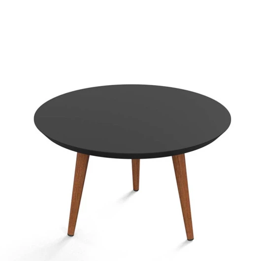 Mesa de Centro Retrô Pés Palito Luna 59 x 59 x 32 Patrimar Preto