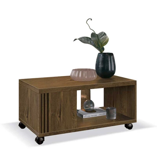 Mesa de Centro com Mesa Pra Notebook Prática EDN Nogal