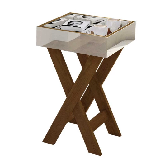 Mesa Lateral Espelhada 4024 JB Bechara Caramelo