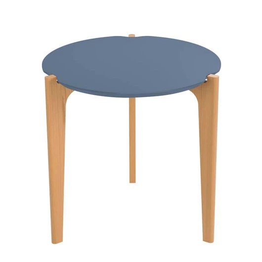 Mesa Lateral MDF Usinado Florida 60cm Lukaliam Azul Lord/Freijo
