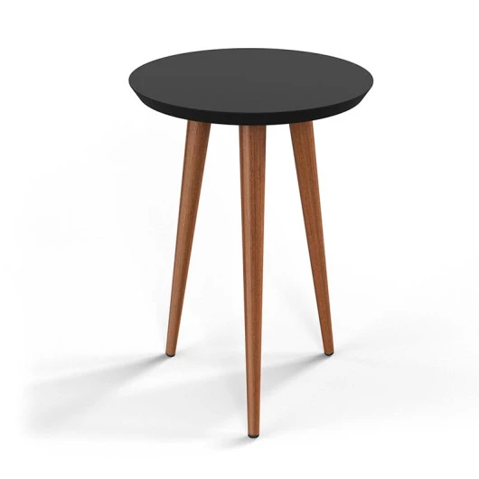 Mesa Lateral Redonda Pés Palito Luna 44 x 44 x 57 Patrimar Preto