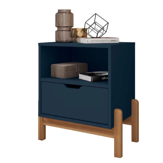 Mesa de Cabeceira 1 Gaveta 1 Nicho 52cm x 58cm Antares Casa D Azul