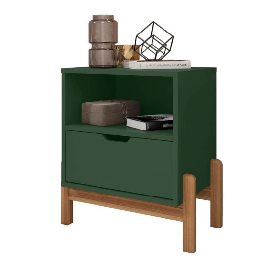Mesa de Cabeceira 1 Gaveta 1 Nicho 52cm x 58cm Antares Casa D Verde