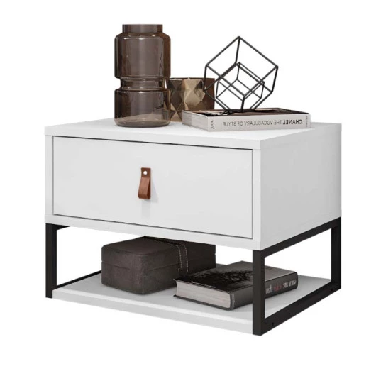 Mesa de Cabeceira Suspensa 1 Gaveta 45cm Sigma Casa D Branco