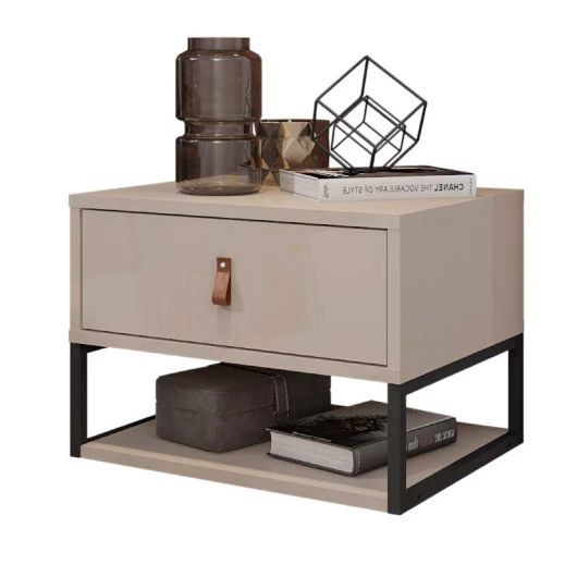 Mesa de Cabeceira Suspensa 1 Gaveta 45cm Sigma Casa D Off White