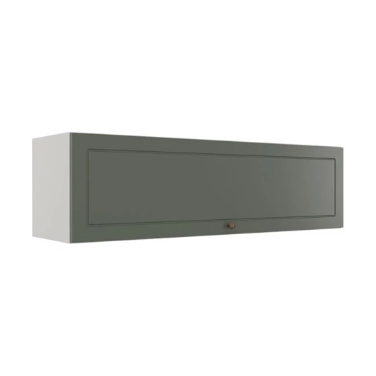 Módulo Armário Aéreo 120cm 1 Porta Basculante 100% MDF Cozinha Provence Robel Branco/Salvia Matte