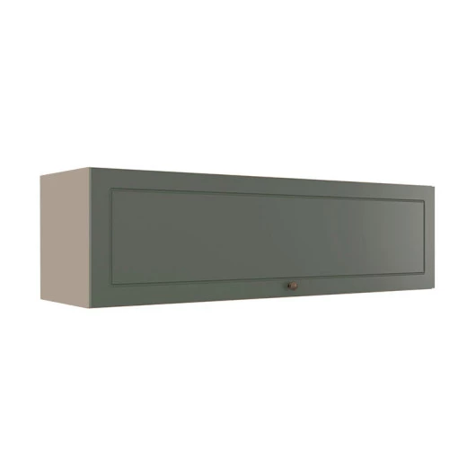 Módulo Armário Aéreo 120cm 1 Porta Basculante 100% MDF Cozinha Provence Robel Fendi/Salvia Matte