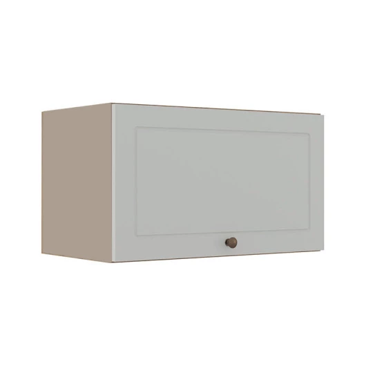 Módulo Armário Aéreo 60cm 1 Porta Basculante 100% MDF Cozinha Provence Robel Fendi/Branco Matte
