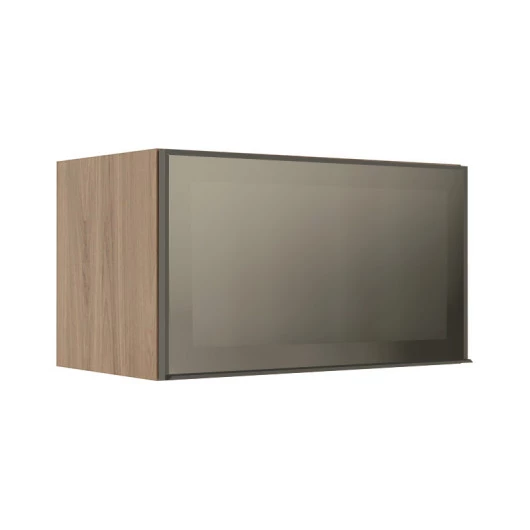 Módulo Armário Aéreo 60cm 1 Porta Basculante Vidro Reflecta Cozinha Modulada Robel Hanover