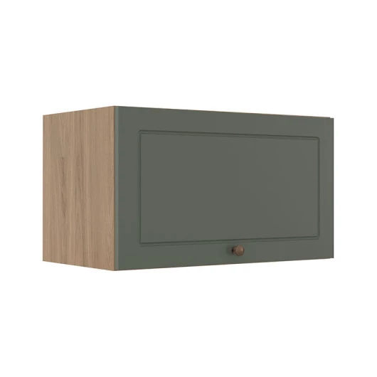 Módulo Armário Aéreo 60cm 1 Porta Basculante 100% MDF Cozinha Provence Robel Hanover/Salvia Matte