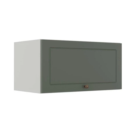 Módulo Armário Aéreo 70cm 1 Porta Basculante 100% MDF Cozinha Provence Robel Branco/Salvia Matte