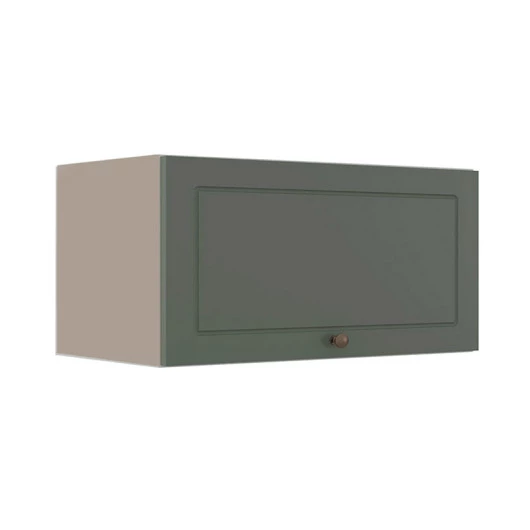 Módulo Armário Aéreo 70cm 1 Porta Basculante 100% MDF Cozinha Provence Robel Fendi/Salvia Matte