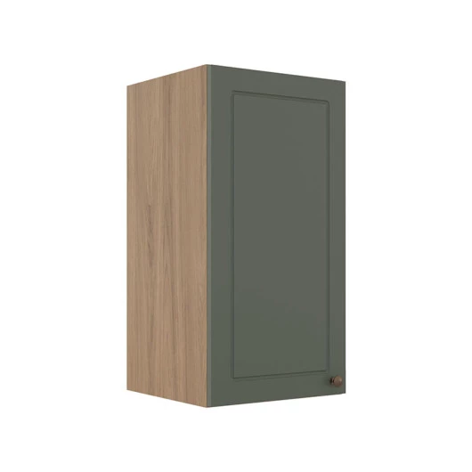Módulo Armário Aéreo 68x35x34cm 1 Porta 100% MDF Cozinha Modulada Provence Robel Hanover/Salvia Matte