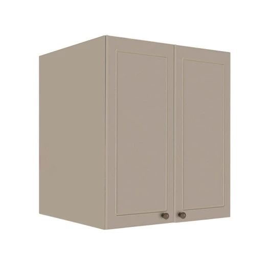 Módulo Armário Aéreo 68x60x56cm 2 Portas 100% MDF Cozinha Provence Robel Fendi/Fendi Matte