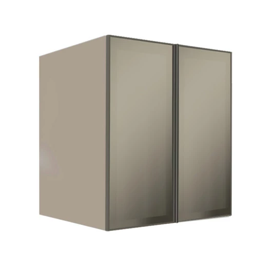 Módulo Armário Aéreo 68x60x56cm 2 Portas Vidro Reflecta Cozinha Modulada Robel Fendi