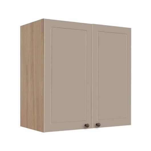 Módulo Armário Aéreo 68x70x34cm 2 Portas 100% MDF Cozinha Modulada Provence Robel Hanover/Fendi Matte