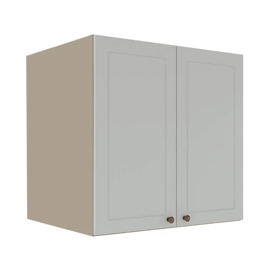 Módulo Armário Aéreo 68x70x56cm 2 Portas 100% MDF Cozinha Provence Robel Fendi/Branco Matte