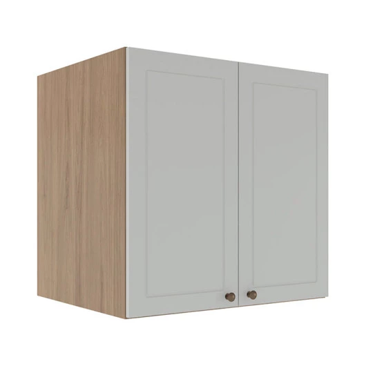 Módulo Armário Aéreo 68x70x56cm 2 Portas 100% MDF Cozinha Provence Robel Hanover/Branco Matte