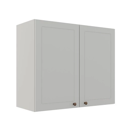 Módulo Armário Aéreo 68x80x34cm 2 Portas 100% MDF Cozinha Modulada Provence Robel Branco/Branco Matte
