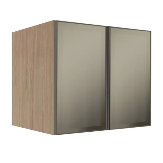 Módulo Armário Aéreo 68x80x56cm 2 Portas Vidro Reflecta Cozinha Modulada Robel Hanover