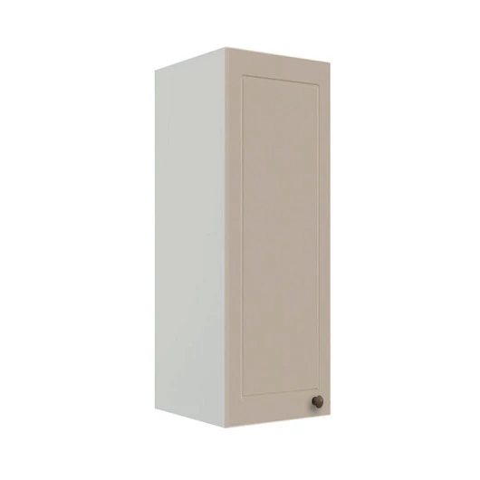 Módulo Armário Aéreo 88x30x34cm 1 Porta 100% MDF Cozinha Provence Robel Branco/Fendi Matte