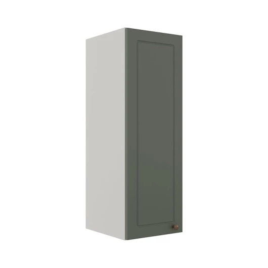 Módulo Armário Aéreo 88x30x34cm 1 Porta 100% MDF Cozinha Provence Robel Branco/Salvia Matte