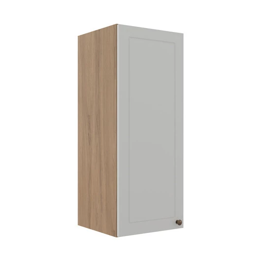 Módulo Armário Aéreo 88x35x34cm 1 Porta 100% MDF Cozinha Provence Robel Hanover/Branco Matte