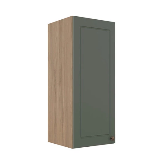 Módulo Armário Aéreo 88x35x34cm 1 Porta 100% MDF Cozinha Provence Robel Hanover/Salvia Matte