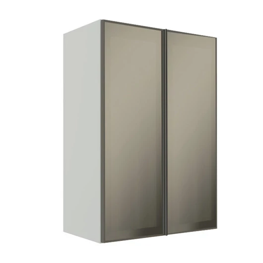 Módulo Armário Aéreo 88x60X34cm 2 Portas Vidro Reflecta Cozinha Modulada Robel Branco