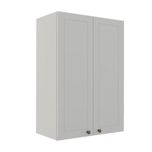 Módulo Armário Aéreo 88x60x34cm 2 Portas 100% MDF Cozinha Provence Robel Branco/Branco Matte