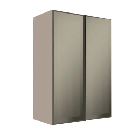 Módulo Armário Aéreo 88x60X34cm 2 Portas Vidro Reflecta Cozinha Modulada Robel Fendi